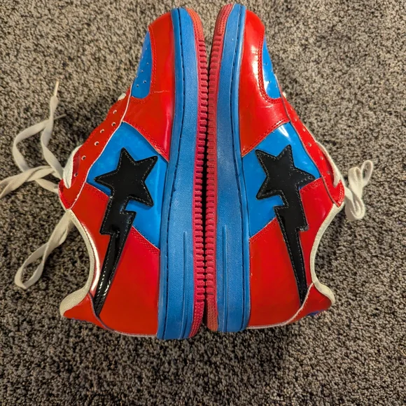 Red and Blue Sneakers with Black Star - realvibe.in